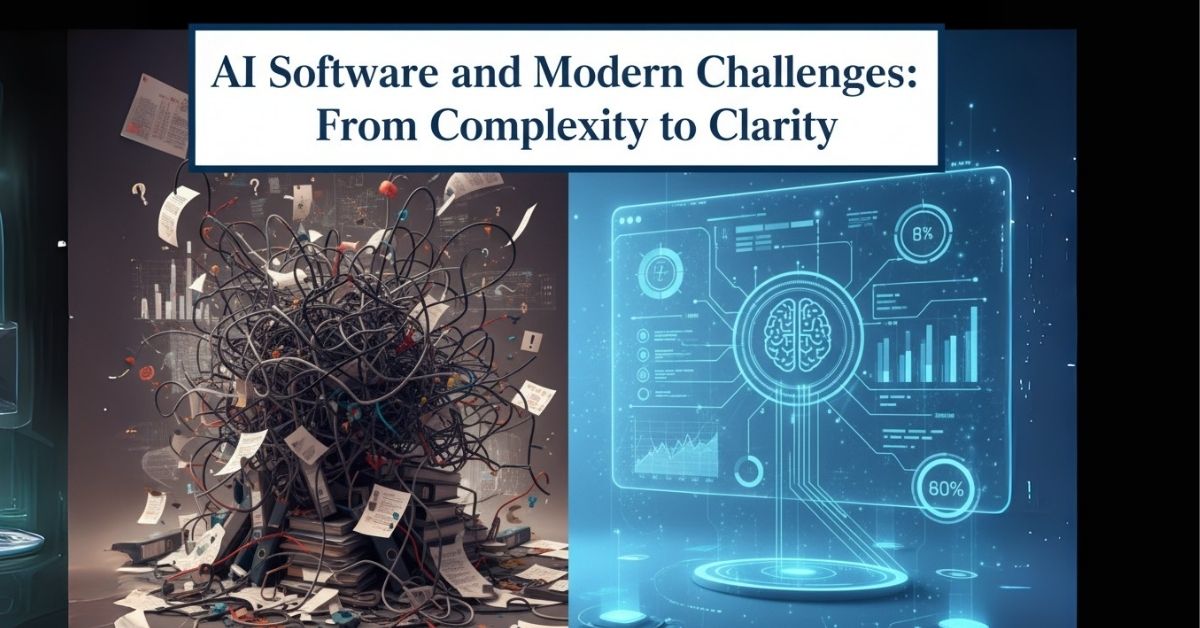 AI software addressing modern challenges, transforming complexity into clarity for enhanced understanding and decision-making.